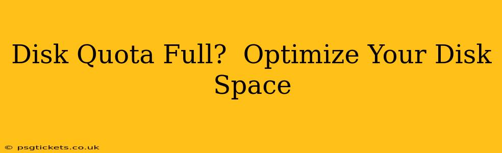 Disk Quota Full?  Optimize Your Disk Space