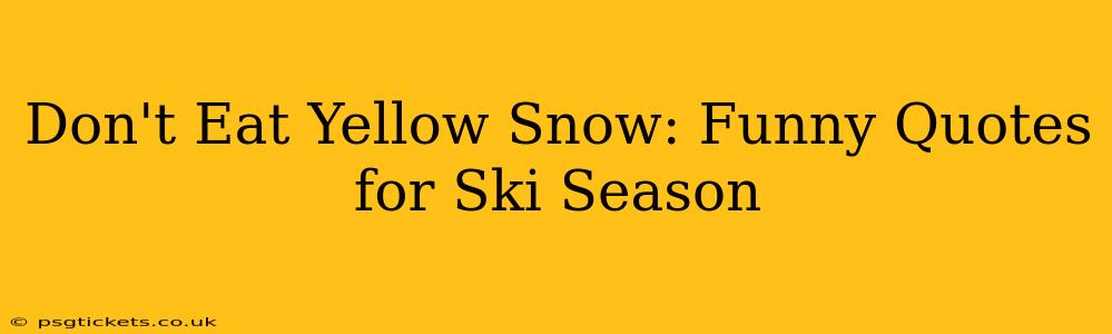 Don't Eat Yellow Snow: Funny Quotes for Ski Season