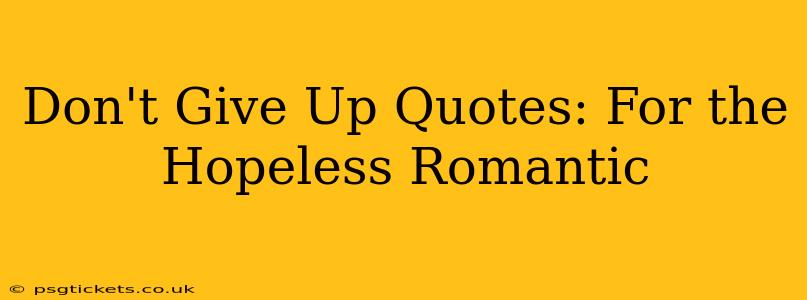 Don't Give Up Quotes: For the Hopeless Romantic