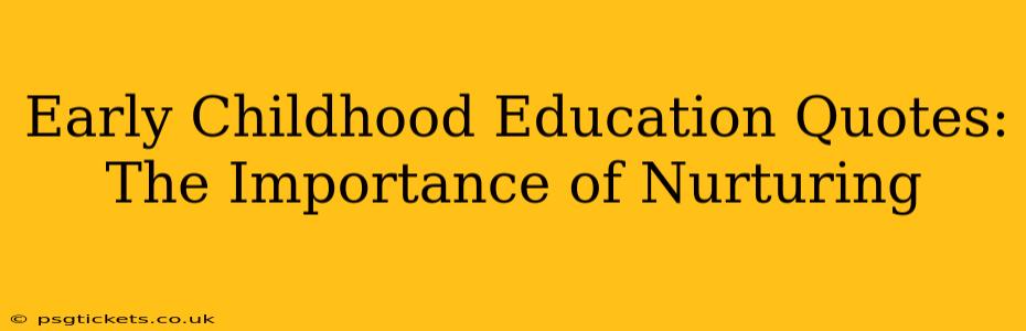 Early Childhood Education Quotes: The Importance of Nurturing