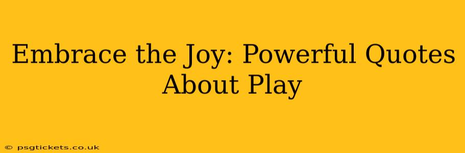Embrace the Joy: Powerful Quotes About Play
