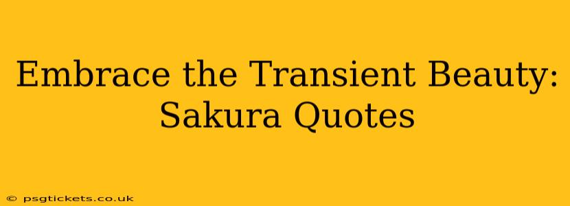 Embrace the Transient Beauty: Sakura Quotes