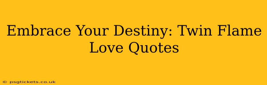 Embrace Your Destiny: Twin Flame Love Quotes
