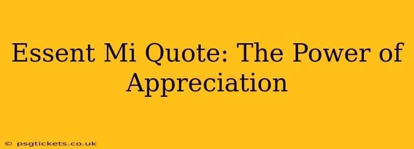 Essent Mi Quote: The Power of Appreciation