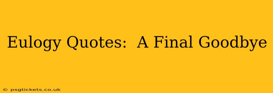 Eulogy Quotes:  A Final Goodbye