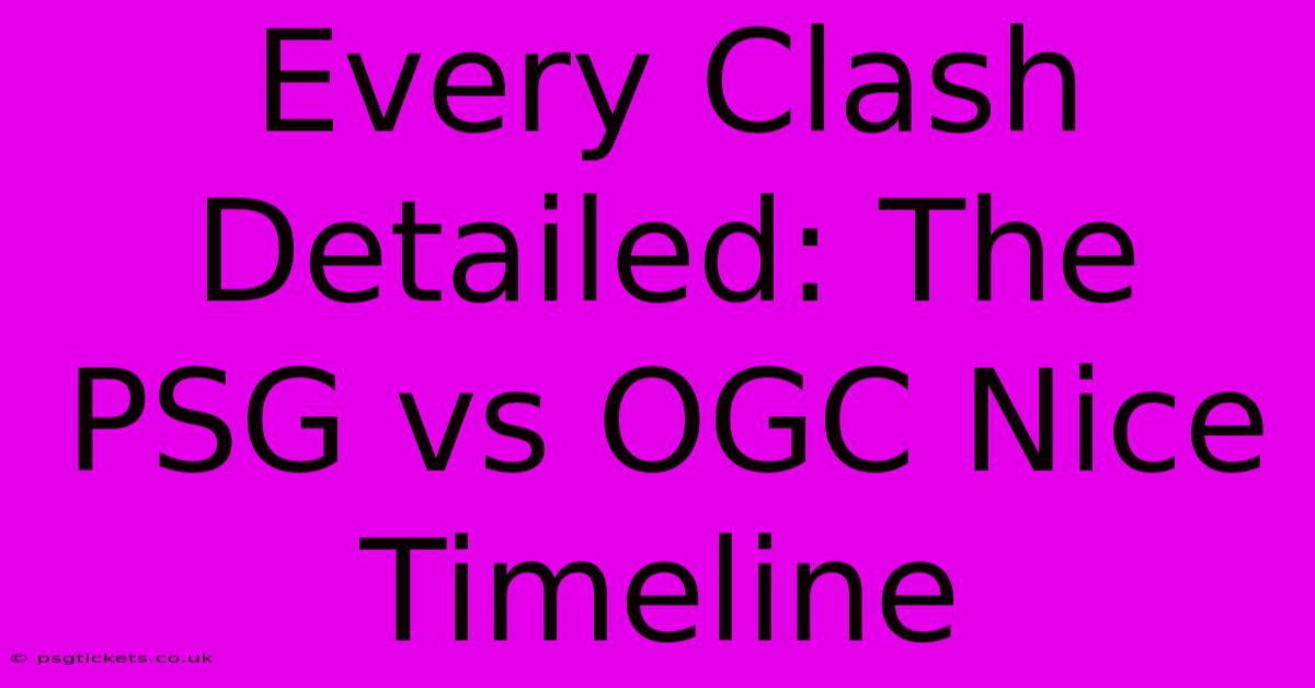 Every Clash Detailed: The PSG Vs OGC Nice Timeline