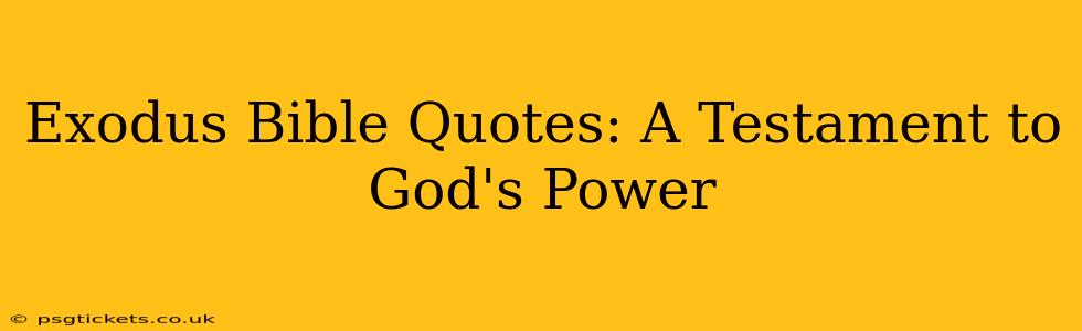 Exodus Bible Quotes: A Testament to God's Power