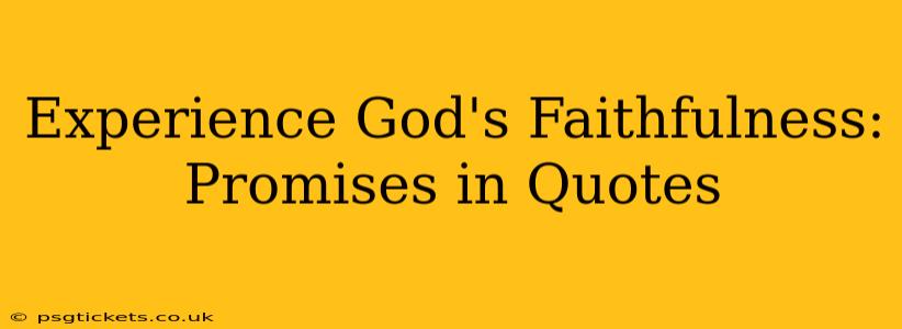 Experience God's Faithfulness: Promises in Quotes