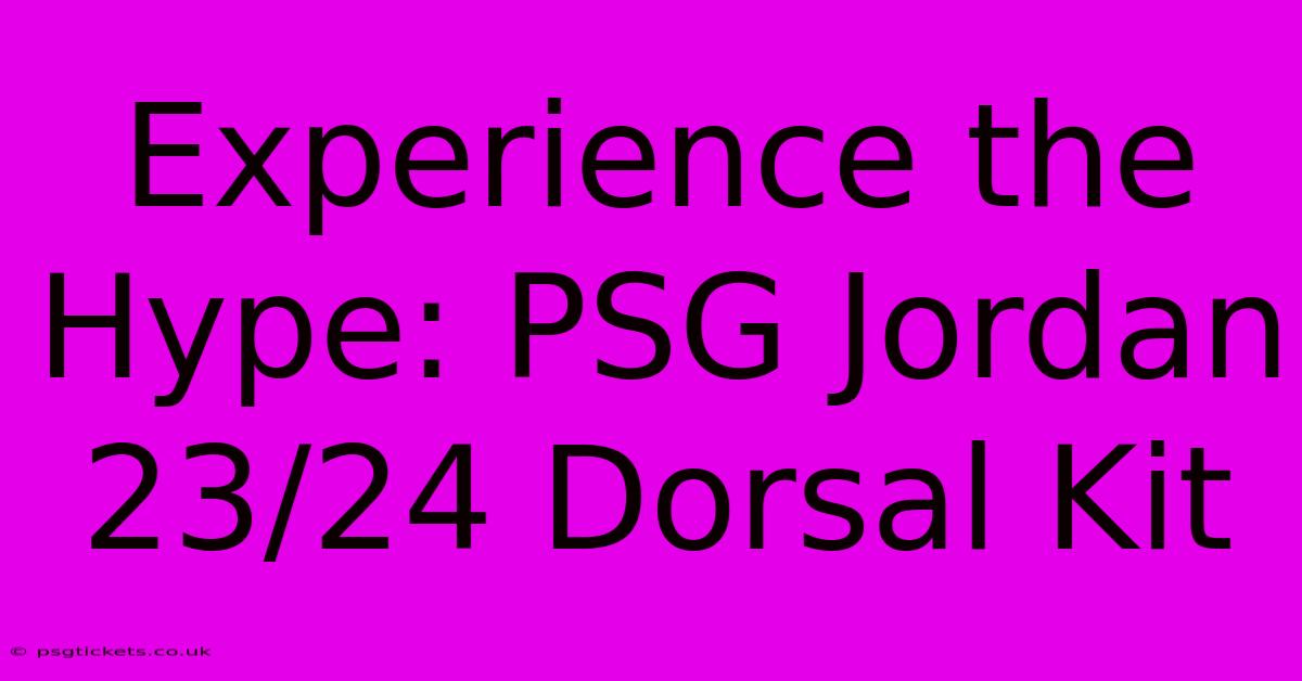 Experience The Hype: PSG Jordan 23/24 Dorsal Kit