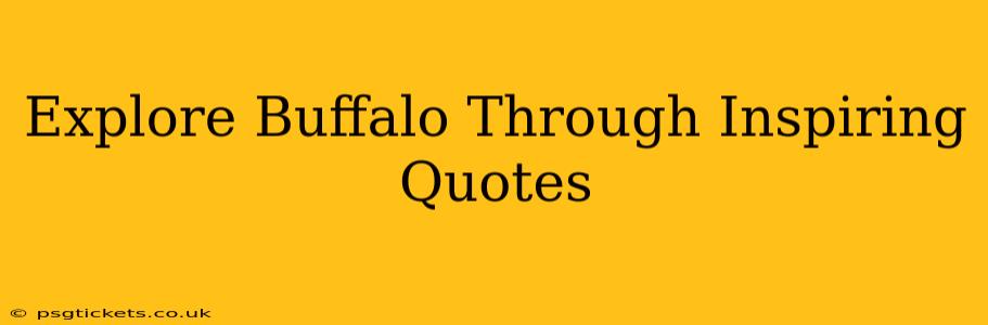 Explore Buffalo Through Inspiring Quotes