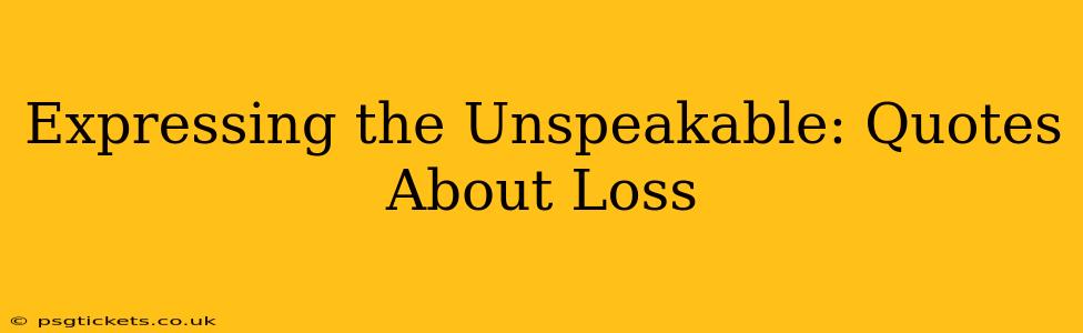 Expressing the Unspeakable: Quotes About Loss