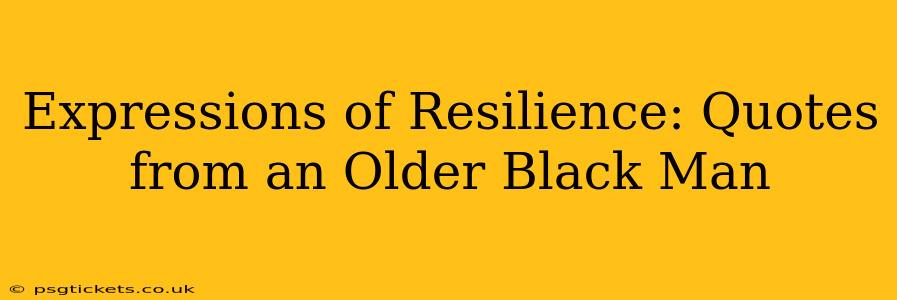 Expressions of Resilience: Quotes from an Older Black Man