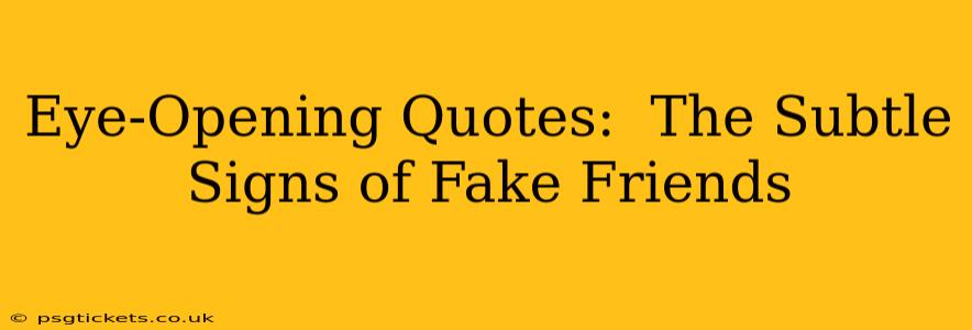 Eye-Opening Quotes:  The Subtle Signs of Fake Friends