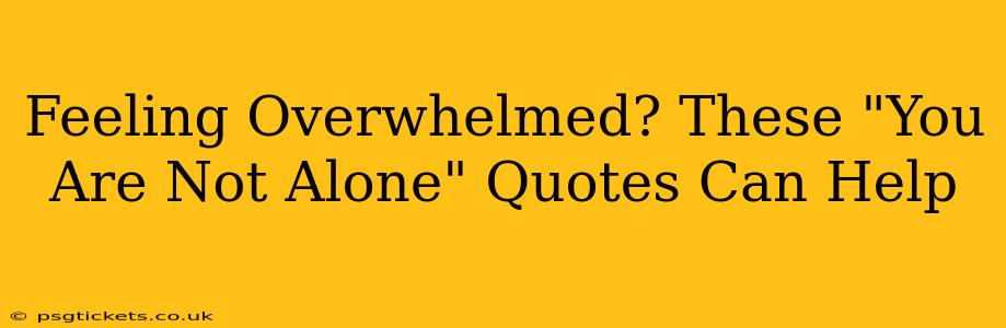 Feeling Overwhelmed? These "You Are Not Alone" Quotes Can Help