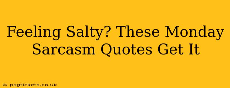 Feeling Salty? These Monday Sarcasm Quotes Get It