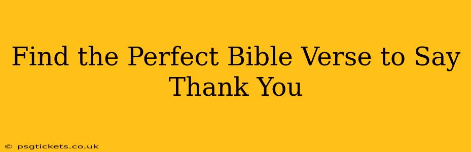 Find the Perfect Bible Verse to Say Thank You