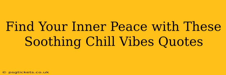 Find Your Inner Peace with These Soothing Chill Vibes Quotes