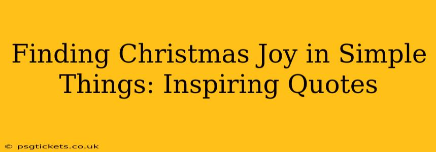 Finding Christmas Joy in Simple Things: Inspiring Quotes