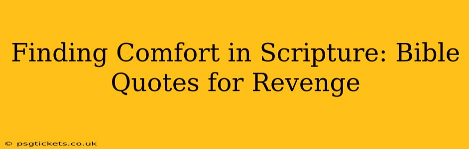 Finding Comfort in Scripture: Bible Quotes for Revenge