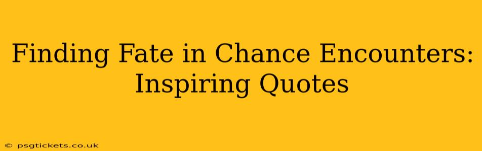 Finding Fate in Chance Encounters: Inspiring Quotes