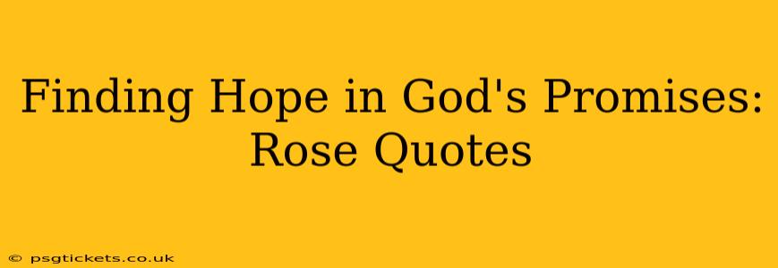 Finding Hope in God's Promises: Rose Quotes