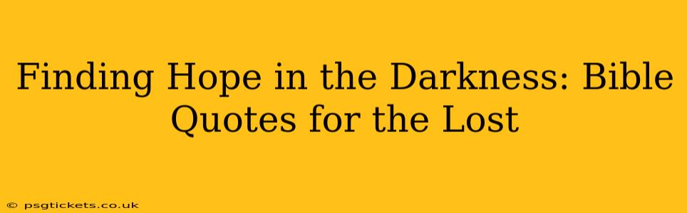 Finding Hope in the Darkness: Bible Quotes for the Lost