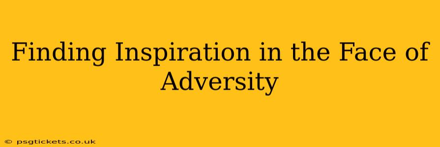 Finding Inspiration in the Face of Adversity