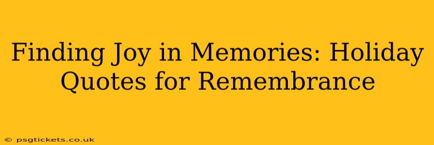 Finding Joy in Memories: Holiday Quotes for Remembrance