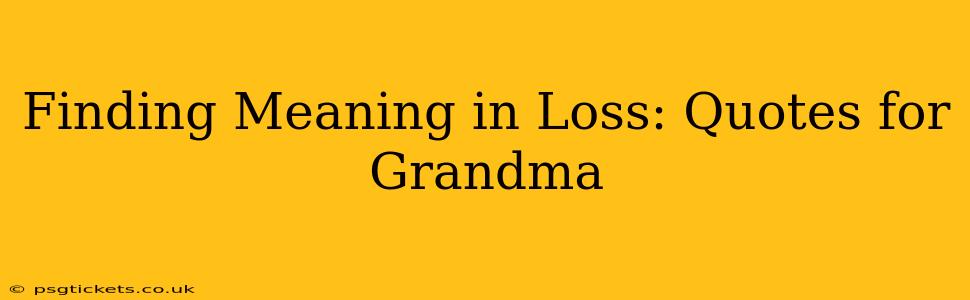 Finding Meaning in Loss: Quotes for Grandma