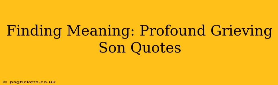 Finding Meaning: Profound Grieving Son Quotes