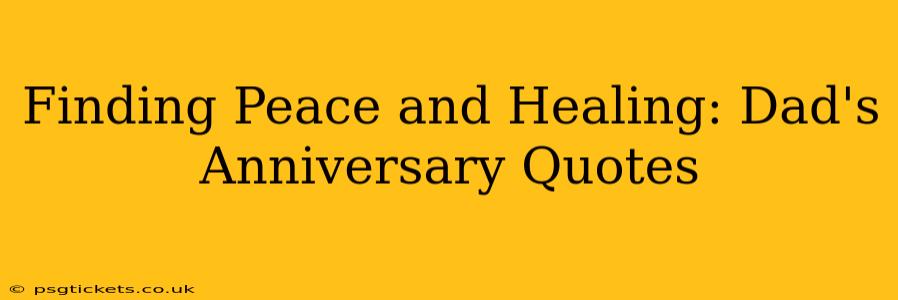Finding Peace and Healing: Dad's Anniversary Quotes