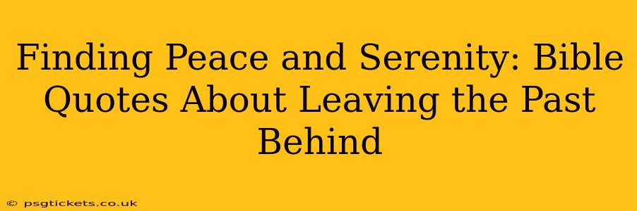 Finding Peace and Serenity: Bible Quotes About Leaving the Past Behind