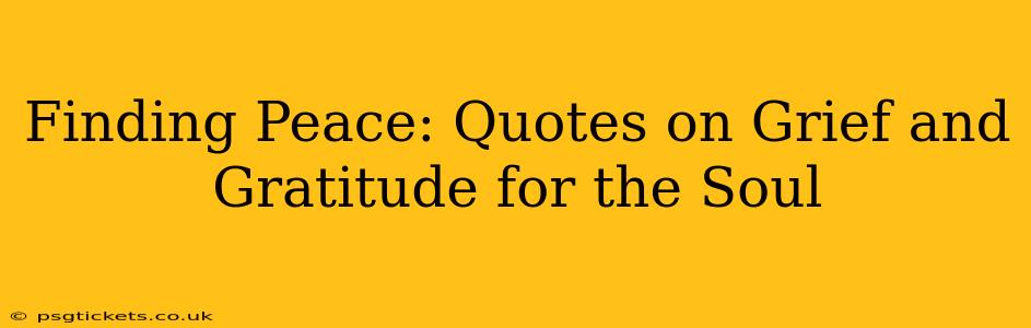 Finding Peace: Quotes on Grief and Gratitude for the Soul