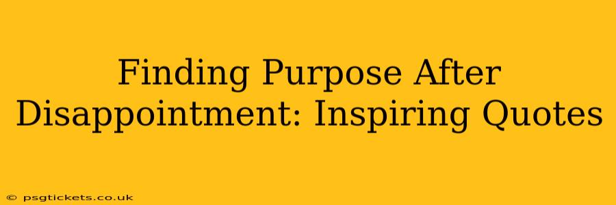 Finding Purpose After Disappointment: Inspiring Quotes