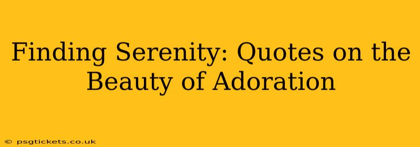 Finding Serenity: Quotes on the Beauty of Adoration