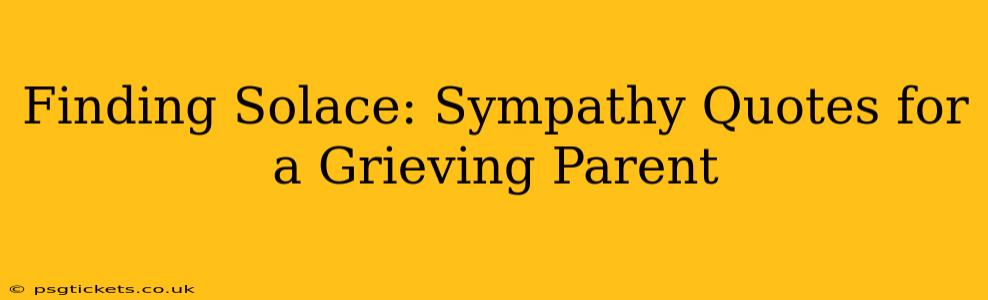 Finding Solace: Sympathy Quotes for a Grieving Parent