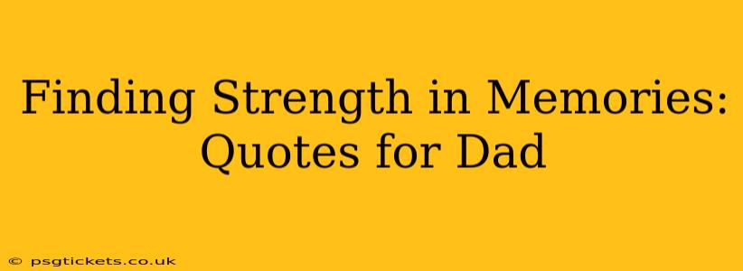 Finding Strength in Memories: Quotes for Dad