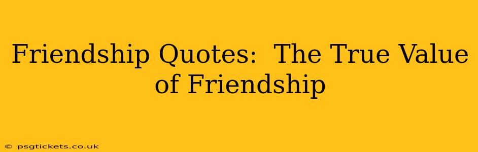 Friendship Quotes:  The True Value of Friendship