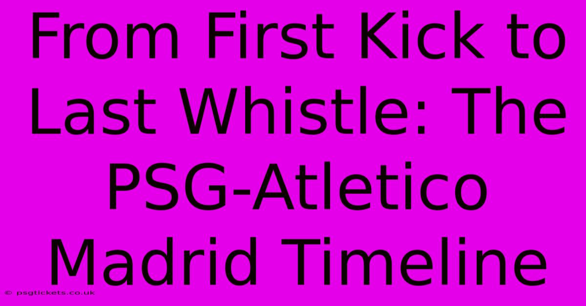 From First Kick To Last Whistle: The PSG-Atletico Madrid Timeline