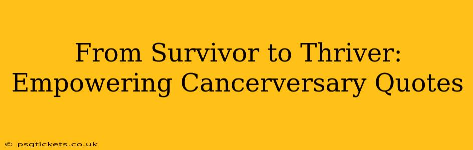From Survivor to Thriver: Empowering Cancerversary Quotes