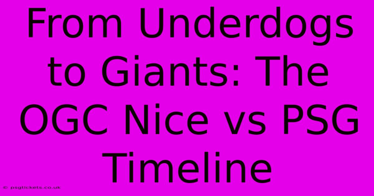 From Underdogs To Giants: The OGC Nice Vs PSG Timeline