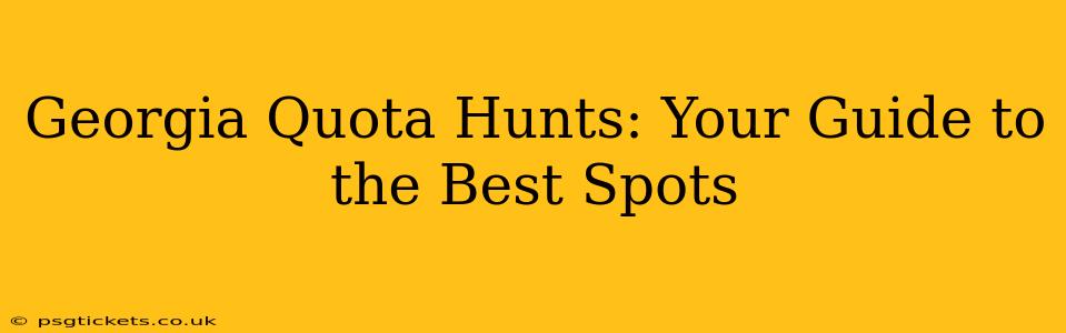 Georgia Quota Hunts: Your Guide to the Best Spots