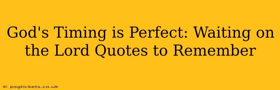 God's Timing is Perfect: Waiting on the Lord Quotes to Remember