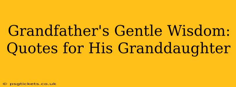 Grandfather's Gentle Wisdom: Quotes for His Granddaughter