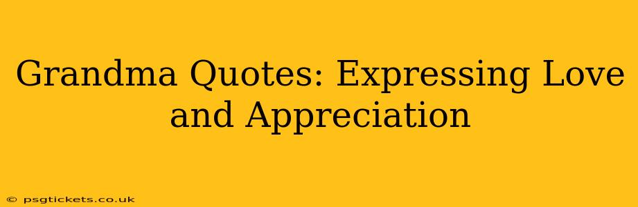 Grandma Quotes: Expressing Love and Appreciation