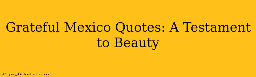 Grateful Mexico Quotes: A Testament to Beauty
