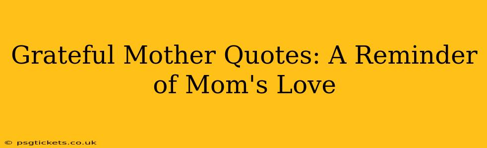Grateful Mother Quotes: A Reminder of Mom's Love