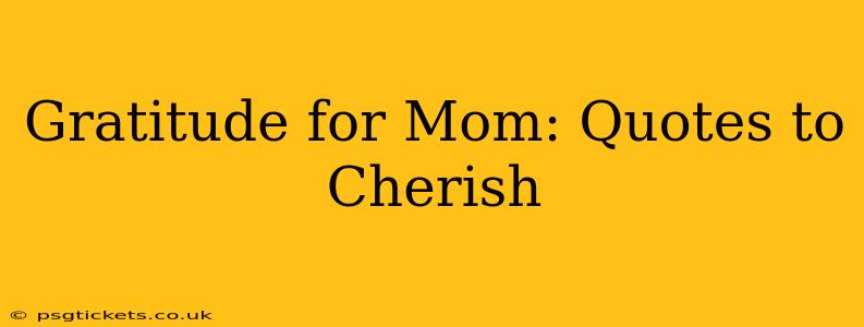 Gratitude for Mom: Quotes to Cherish