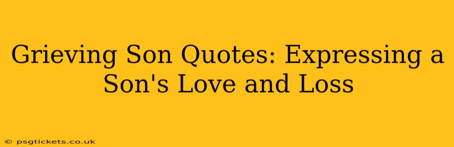 Grieving Son Quotes: Expressing a Son's Love and Loss
