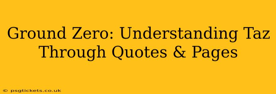Ground Zero: Understanding Taz Through Quotes & Pages